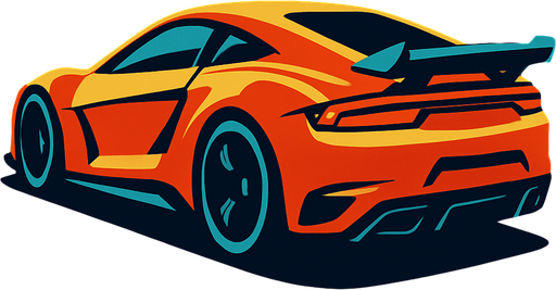 arka sağdan bakan SÜPER  araba 
In-Game asset.  2d.  High contrast.  No shadows