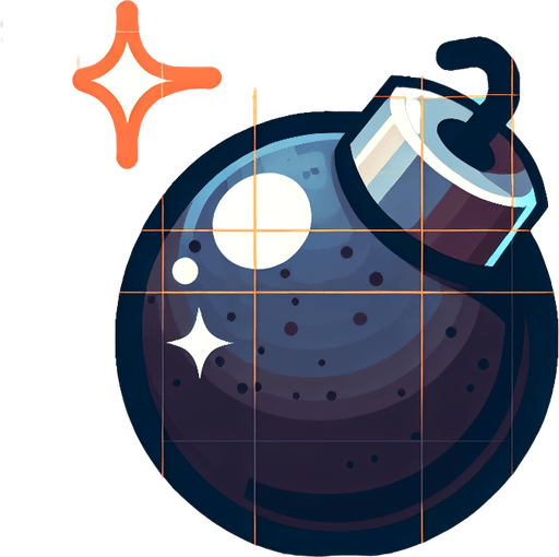 bomb Single Game Texture. In-Game asset. 2d. No shadows. flat. detailed