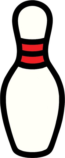 Bowling pin.
In-Game asset.  2d.  High contrast.  No shadows