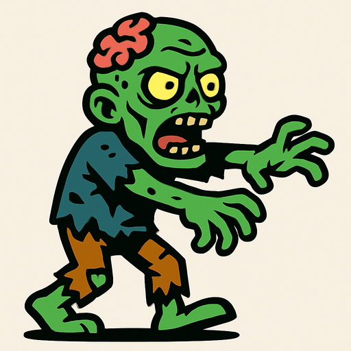 Zombie.
In-Game asset.  2d.  High contrast.  No shadows