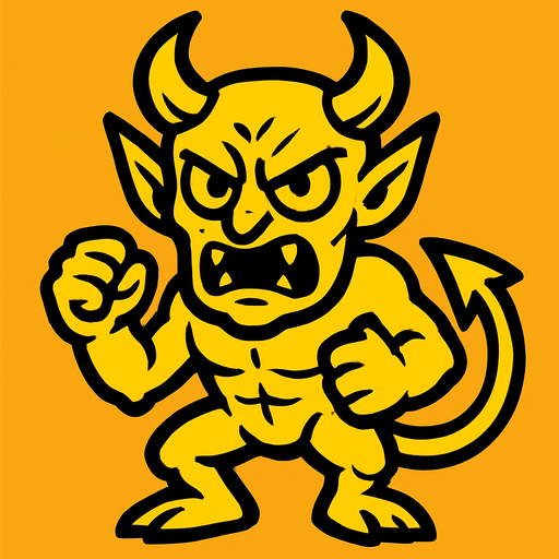 yellow demon.
In-Game asset.  2d.  High contrast.  No shadows