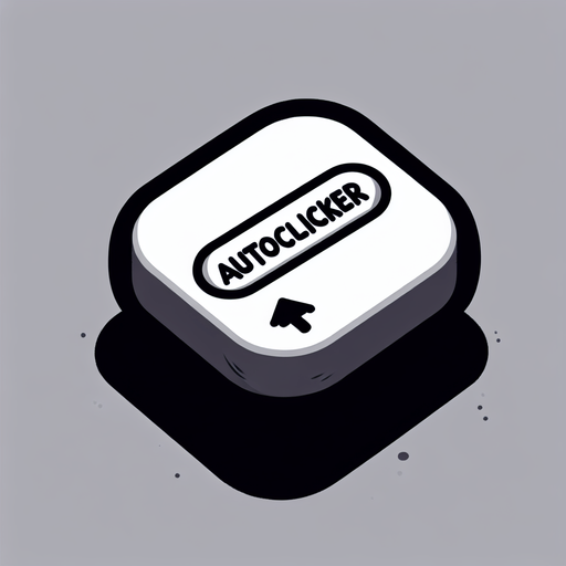 a button saying 'autoclicker'.
In-Game asset. 2d. Blank background. High contrast.