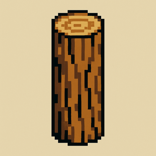 quiero construir una columa cilindrica muy larga de madera, para eso tengo que recurrir a repetir assets uno arriba del otro , puedes crear un segmento que pueda repetirse en pixel art?.
In-Game asset.  2d.  High contrast.  No shadows