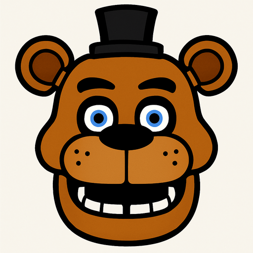 Mascara de Freddy Fazbear.
In-Game asset.  2d.  High contrast.  No shadows