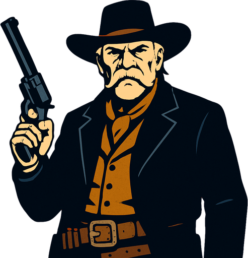 Make me a boss for RDR2.
In-Game asset.  2d.  High contrast.  No shadows