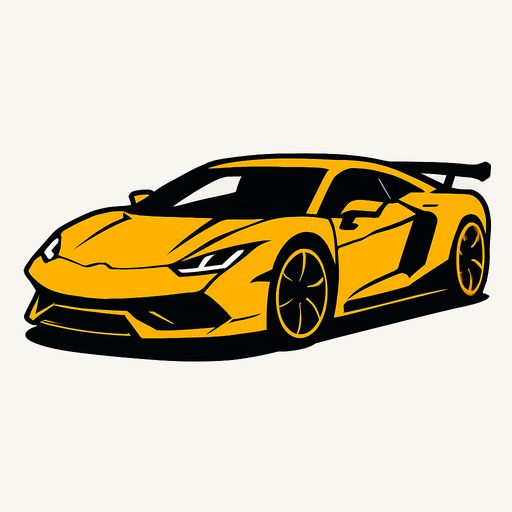 Super car.
In-Game asset.  2d.  High contrast.  No shadows