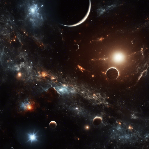 Pitch-dark realistic outer space