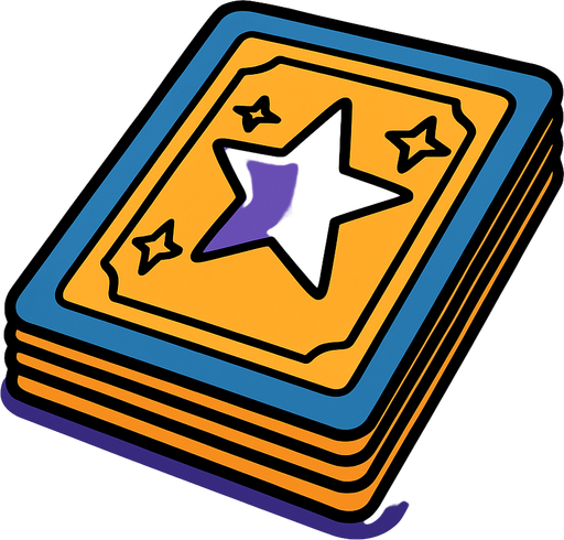 Pila de cartas mágicas bocabajo.
In-Game asset.  2d.  High contrast.  No shadows