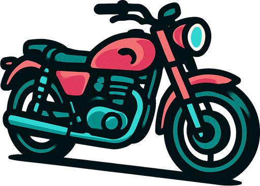motorcycle.
In-Game asset.  2d.  High contrast.  No shadows