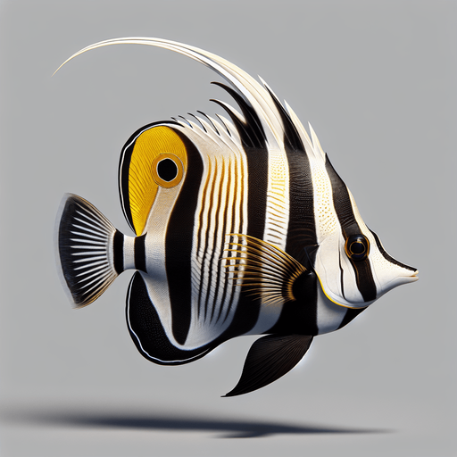 A realistic moorishidol.
Single Game Texture. In-Game asset. 2d. Blank background. High contrast. No shadows.