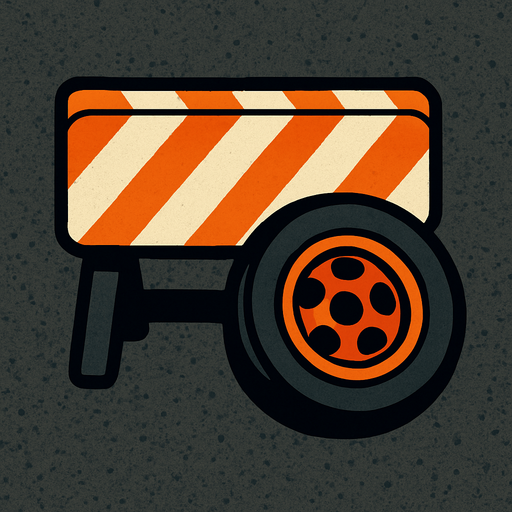 a top down obstacle for car driving game.
In-Game asset.  2d.  High contrast.  No shadows