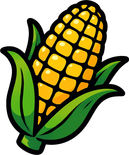 corn with toon style.
In-Game asset.  2d.  High contrast.  No shadows