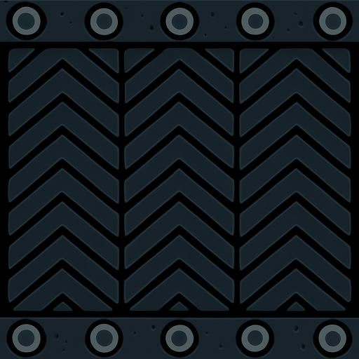 quiero un suelo hecho con la textura de una cinta transportadora.
In-Game asset.  2d.  High contrast.  No shadows