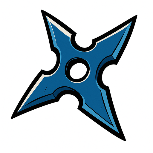 Shuriken no background.
In-Game asset.  2d.  High contrast.  No shadows