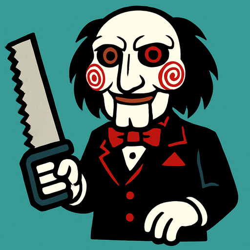 saw( movie charakter).
In-Game asset.  2d.  High contrast.  No shadows