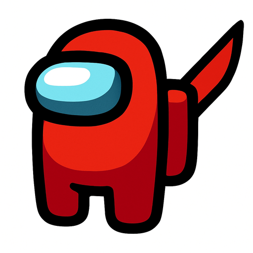 among us imposter.
In-Game asset.  2d.  High contrast.  No shadows