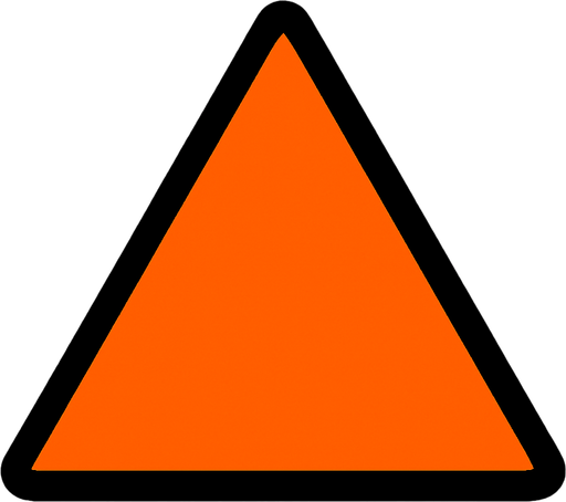 triangle #ff5500, simple, clean.
In-Game asset.  2d.  High contrast.  No shadows