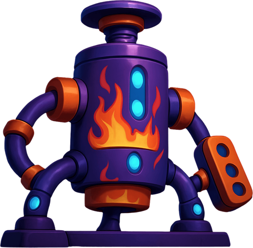 оставить как есть и стиль и цвета, дорисовать огонь на корпусе и переделать чуть конструкцию