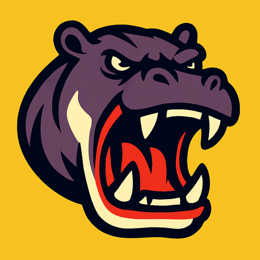 Aggressive hippo.
In-Game asset.  2d.  High contrast.  No shadows