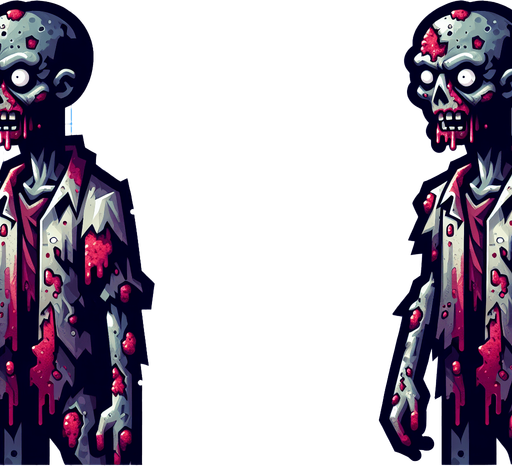 zombie.
Single Game Texture. In-Game asset. 2d. Blank background. High contrast. No shadows.