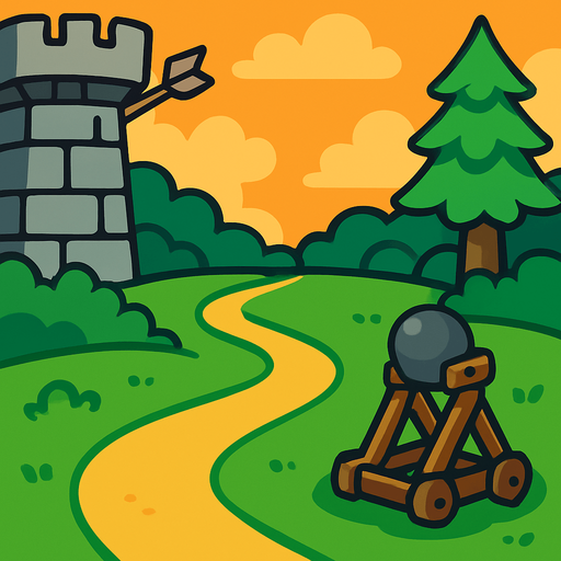 Tower defence menü background.
In-Game asset.  2d.  High contrast.  No shadows
