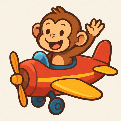 Add a monkey flying with plane.
In-Game asset.  2d.  No shadows