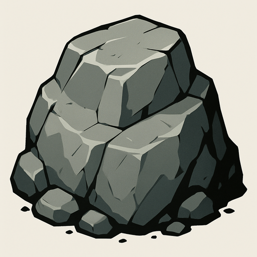 big rock.
In-Game asset.  2d.  High contrast.  No shadows
