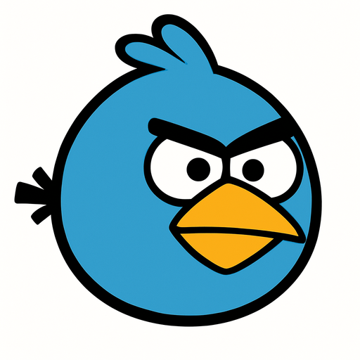 Angry birds blue bird.
In-Game asset.  2d.  High contrast.  No shadows