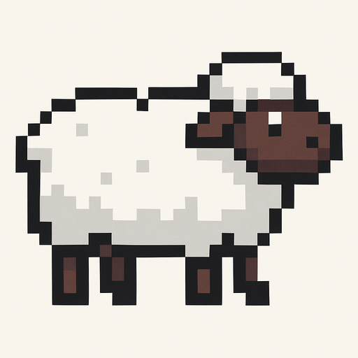 Koyun pixel.
In-Game asset.  2d.  High contrast.  No shadows