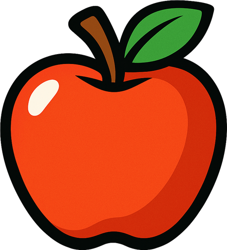 Apple.
In-Game asset.  2d.  High contrast.  No shadows