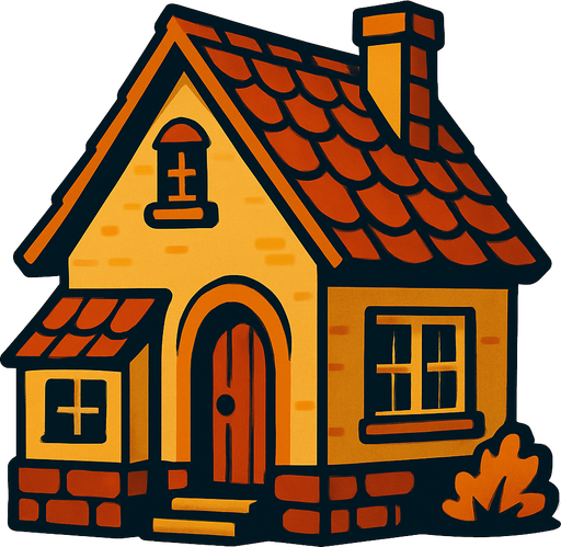 house.
In-Game asset.  2d.  High contrast.  No shadows