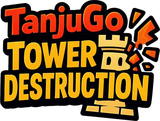 "TanjuGo" 
"Tower Destruction" text logo.
In-Game asset.  2d.  High contrast.  No shadows