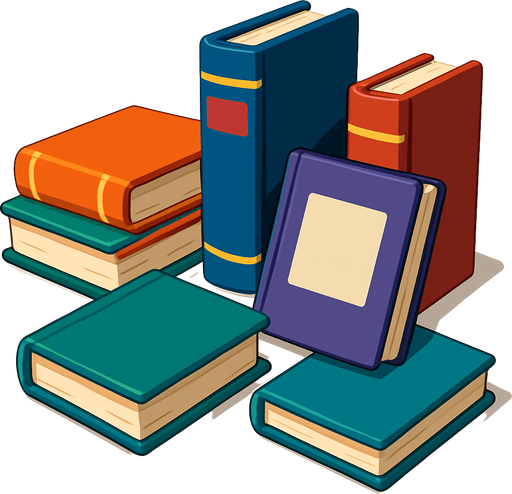 Pack of different books.
In-Game asset.  High contrast.  No shadows. 3D
