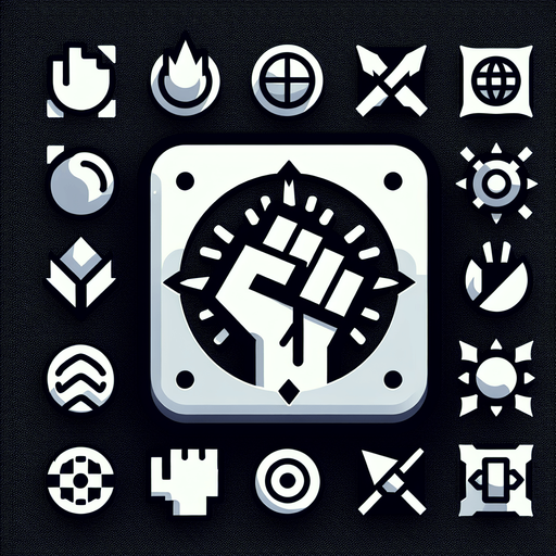 Attack button from video games UI.
Single Game Texture. In-Game asset. 2d. Blank background. High contrast. No shadows.