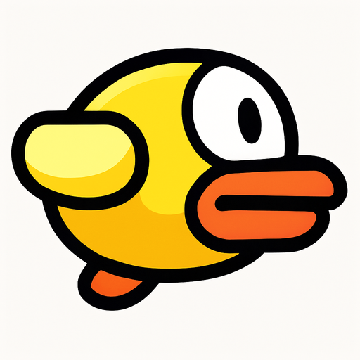 Flappy bird kuşu.
In-Game asset.  2d.  High contrast.  No shadows