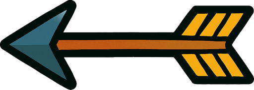 single arrow image.
In-Game asset.  2d.  High contrast.  No shadows