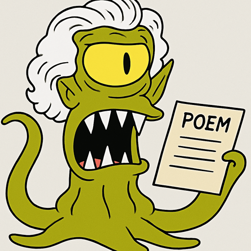 Make my character have White Classical hair and make him hold a poem