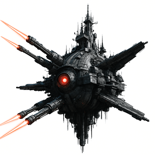 Uzay savaş istasyonu - Gerçekçi.
In-Game asset.  High contrast.  No shadows