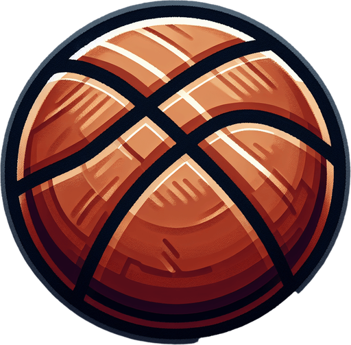 篮球，2D.
Single Game Texture. In-Game asset. 2d. Blank background. High contrast. No shadows.