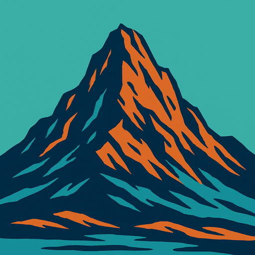 karşıdan gözüken bir dağ.
In-Game asset.  2d.  High contrast.  No shadows