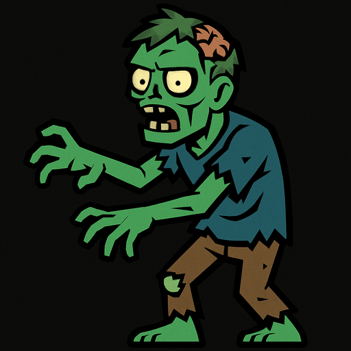 ZOMBIE.
In-Game asset.  2d.  High contrast.  No shadows