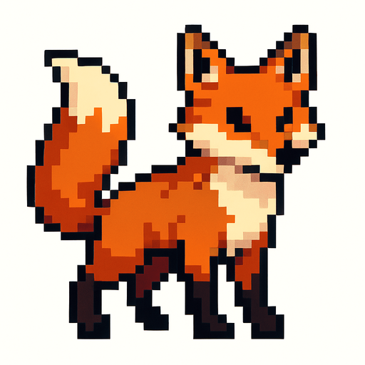 pixel kar tilkisi ekle.
In-Game asset.  2d.  High contrast.  No shadows