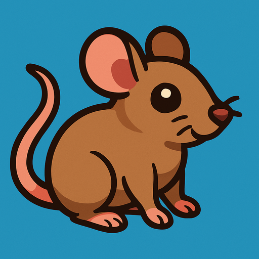 Mouse animal.
In-Game asset.  2d.  High contrast.  No shadows