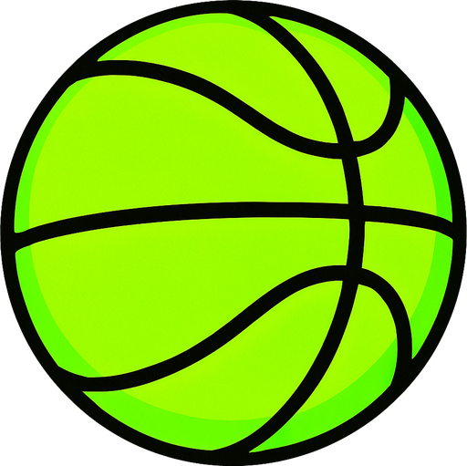 Neon green basketball.
In-Game asset.  2d.  High contrast.  No shadows