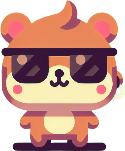 a little squirrel with sun glasses and earring.
Single Game Texture. In-Game asset. 2d. Blank background. High contrast. No shadows.