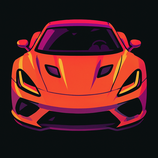 Vertical sports car.
In-Game asset.  2d.  High contrast.  No shadows