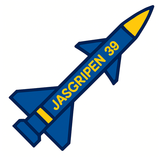 Jasgripe 39 riktad upp.
In-Game asset.  2d.  High contrast.  No shadows