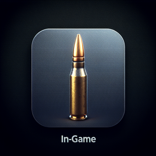 Патрон винтовки.
Single Game Texture. In-Game asset. 2d. Blank background. High contrast. No shadows.