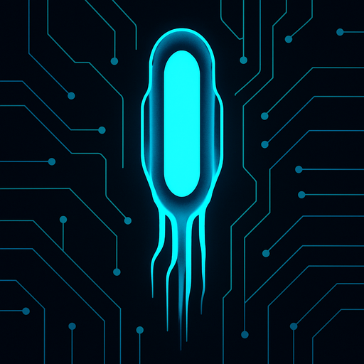 topdown view, sleek fast-moving digital virus, straight vertical shape, bright cyan core, smooth streamlined body, minimal circuit-like lines, futuristic minimal design, fits motherboard environment
In-Game asset.  2d.  High contrast.  No shadows