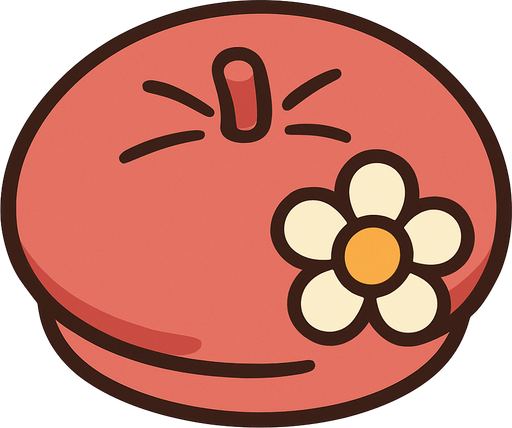cute design beret top view..
In-Game asset.  2d.  High contrast.  No shadows